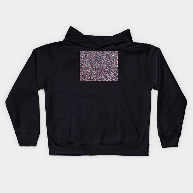 Maze with Colorful Dots Kids Hoodie by gorff